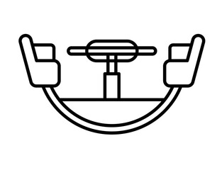 Playground kids round swing line icon set vector image.