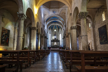 Interior of cathedral of Saint Cerbonius in Massa Marittima. Italy