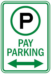 Pay parking sign paid machine ticket 