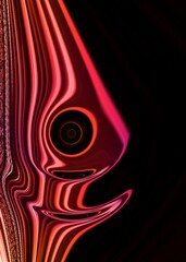 surreal red herring design on a plain black background