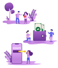 Donation Vector Pack, Charity vector pack, donation budle desing vector