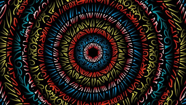 luxurious motion graphic colourful  flowers line art pattern of indonesian culture traditional batik  for  commercial ads