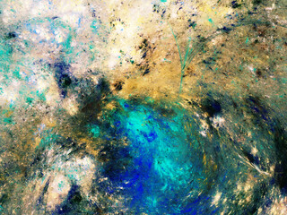 blue abstract fractal background 3d rendering illustration