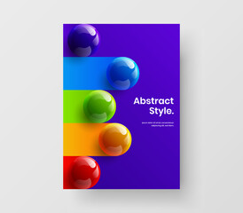 Amazing realistic balls presentation illustration. Premium catalog cover design vector template.