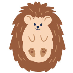 Hedgehog vector illustration in flat color design
