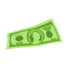 old shabby money cartoon illustration. Heap of cash, pile of green banknotes or dollars, currency isolated on white background