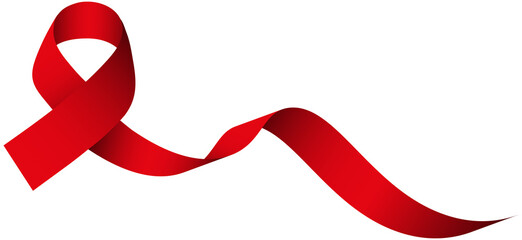HIV/AIDS awareness ribbon is transparent and isolated on white.