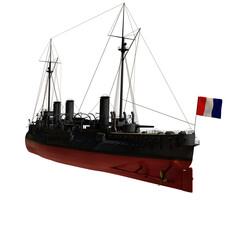 French cruiser ship isolated