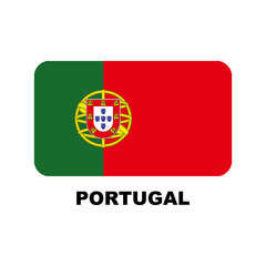 Oficial national flags of the world. Portugal country.  Design rectangular. Vector Isolated on a blank background which can be edited and changed colors.