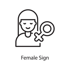 Female Sign Vector Outline Icon Design illustration. Love Symbol on White background EPS 10 File