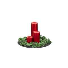3D RENDERING OF CHRISTMAS DECORATION CANDLES ISOLATED ON WHITE PLAIN BACKGROUND