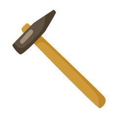 hammer, Construction instrument, cartoon illustration. Building tools or service. Trowel, hummer, screwdriver, rule isolated on white background