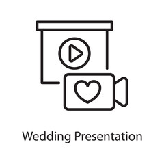 Wedding Presentation Vector Outline Icon Design illustration. Love Symbol on White background EPS 10 File