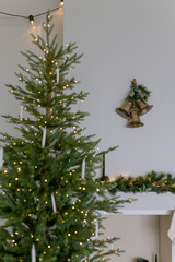 Christmas tree in a Scandinavian style room.
