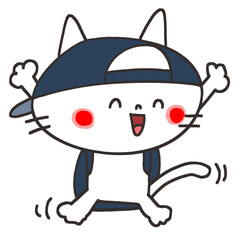 喜ぶ猫