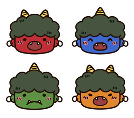 かわいい鬼のお面セット