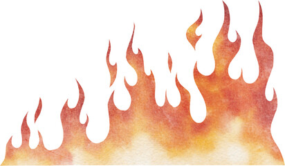 Watercolor Fire Flame Illustration