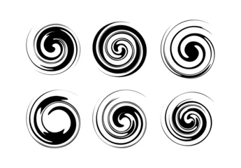Fotobehang Set of abstract spiral background, vector image © Haer