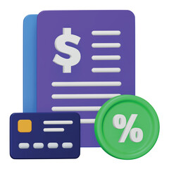 Accrued interest 3d rendering isometric icon.