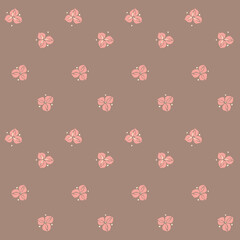 Japanese Art Flower Petal Bud Vector Seamless Pattern