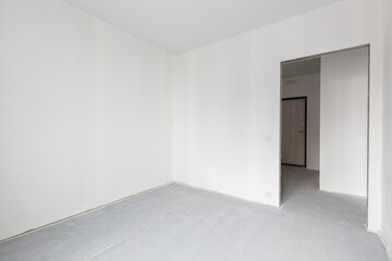 Empty concrete commercial space without finishing with partitions