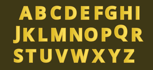 Yellow Metallic Alphabet Letters font, Gold font