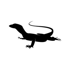 Obraz na płótnie Canvas Monitor Lizard Silhouette vector