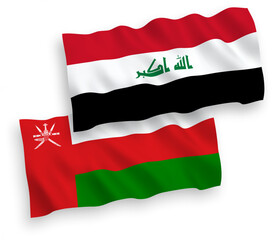 Flags of Sultanate of Oman and Iraq on a white background