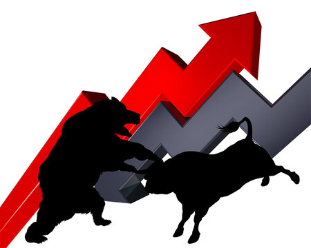 Bull Vs Bear Stock Market Wall Street Concept