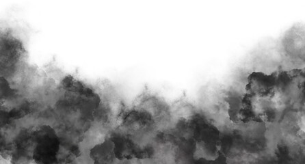 jet black smoke effect on transparent background