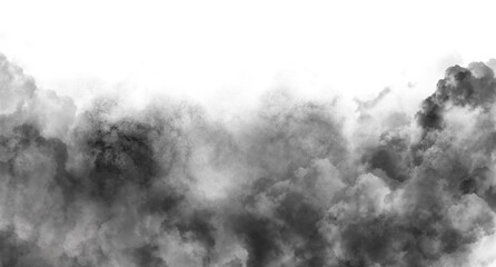 dark black smoke effect on transparent background