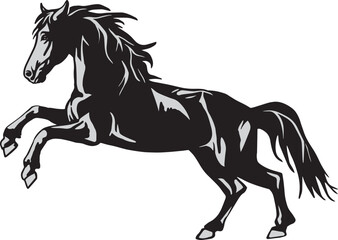 Fototapeta na wymiar Horse running at a gallop drawing, realistic. Vector illustration 