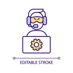 Telephone scam RGB color icon. Voice fraud. Impersonation criminal. Cyber attack. Smishing crime. Isolated vector illustration. Simple filled line drawing. Editable stroke. Arial font used