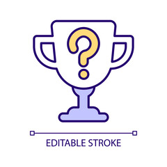 Unknown prize RGB color icon. Undefined winner. Competition surprise. Mystery reward. Predict result. Isolated vector illustration. Simple filled line drawing. Editable stroke. Arial font used
