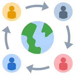 employee flat style icon