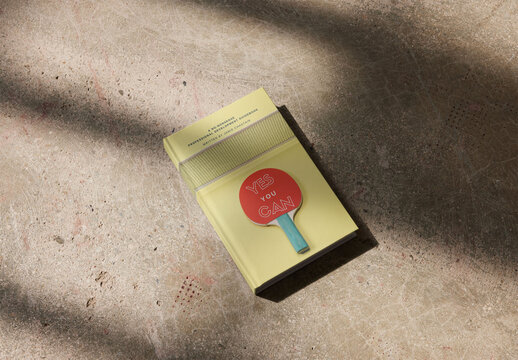 Realistic Hardcover Book Mockup on Floor With Beautiful Light