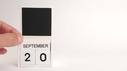 Calendar with the date September 20 and a place for designers. Illustration for an event of a certain date.
