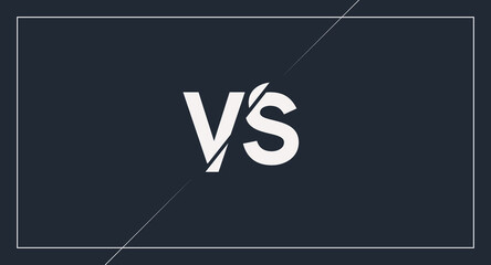 Vs or versus poster concept in simple design style. Battle background illustration.