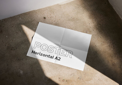 Poster Mockup With Standard Size and a Sunlight Beam