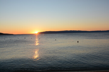 tramonto dalla spiaggia di kovacine isola di cres