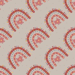 childish seamless pattern with rainbow 