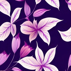 Lilac seamless floral pattern. Hand painted watercolor floral background.