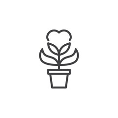 Heart plant line icon