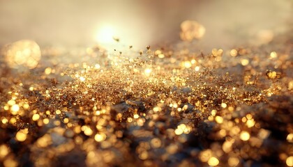 Sparkly shiny golden Christmas background