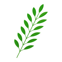 Branch green tree florisitic botanic diagonal floral decor element 3d icon realistic