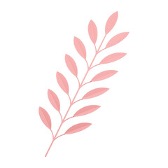 Tropical branch pink stem elegant diagonal wedding bouquet decor element 3d icon realistic