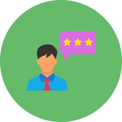 Customer Review Multicolor Circle Flat Icon