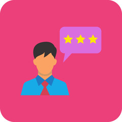 Customer Review Multicolor Round Corner Flat Icon