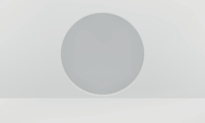 3d white showroom geometric display empty interior for product presentation realistic vector