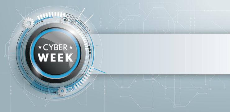 Cyber Week Button Circuit Board Banner